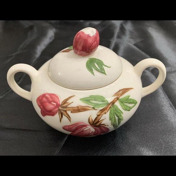 Other - VTG Canonsburg Pottery "American Beauty" Sugar Bowl W/Lid USA MCM cottag…